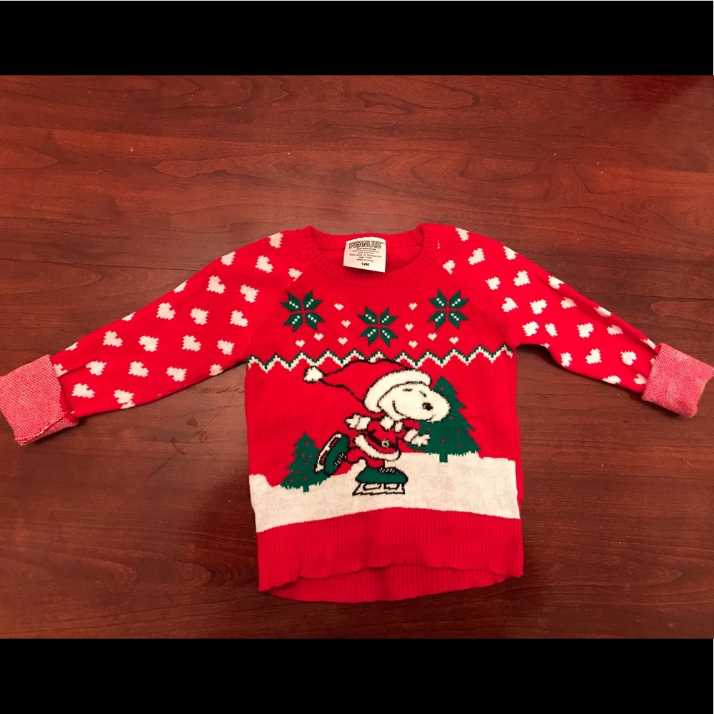 (3/$12) 12 month Christmas snoopy sweater